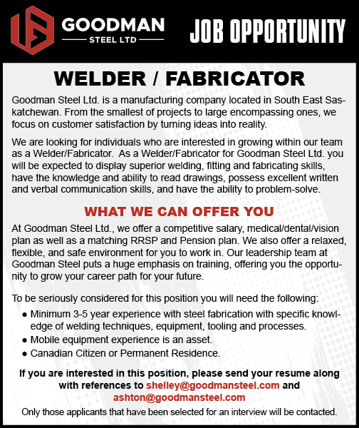 Goodman Steel - Rocanville - Welder / Fabricator 